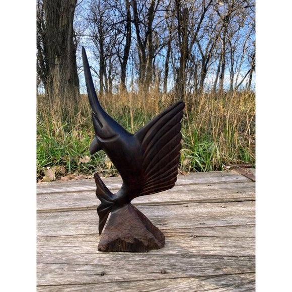 Vintage Midcentury Carved Ironwood Swordfish Statue 15.5" - Picture 14 of 14